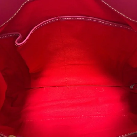 Dooney & Bourke Solid Hot Pink Leather Satchel Handbag - Picture 7 of 9
